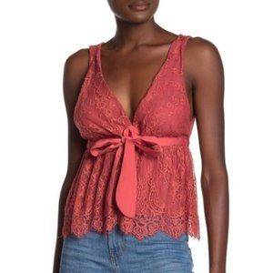 Free People Chante Lace Tank Top Frenchie Kiss Medium